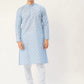 Jompers Men's Sky Cotton Floral printed kurta Only( KO 650 Sky )