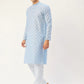 Jompers Men's Sky Cotton Floral printed kurta Only( KO 650 Sky )