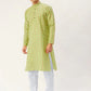 Jompers Men's Green Cotton Ikat printed kurta Only( KO 651 Green )