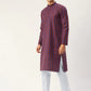 Jompers Men's Maroon Cotton Ikat printed kurta Pyjama Set ( JOKP 651 Maroon )