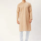 Jompers Men's Beige Cotton printed kurta Pyjama Set ( JOKP 652 Beige )
