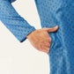 Jompers Men's Blue Cotton printed kurta Pyjama Set ( JOKP 652 Blue )