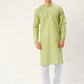 Jompers Men's Green Cotton printed kurta Pyjama Set ( JOKP 652 Green )