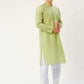Jompers Men's Green Cotton printed kurta Only( KO 652 Green )