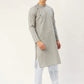 Jompers Men's Grey Cotton printed kurta Pyjama Set ( JOKP 652 Grey )