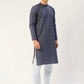 Jompers Men's Navy Cotton printed kurta Pyjama Set ( JOKP 652 Navy )