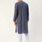 Jompers Men's Navy Cotton printed kurta Pyjama Set ( JOKP 652 Navy )