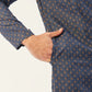 Jompers Men's Navy Cotton printed kurta Pyjama Set ( JOKP 652 Navy )