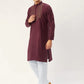 Jompers Men's Maroon Cotton Embroidered Kurta Only ( KO 654 Maroon )