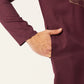 Jompers Men's Maroon Cotton Embroidered Kurta Pyjama ( JOKP 654 Maroon )