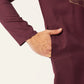 Jompers Men's Maroon Cotton Embroidered Kurta Only ( KO 654 Maroon )