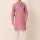 Men's Cotton Embroidered Kurta Pajama Sets ( JOKP 655Magenta )