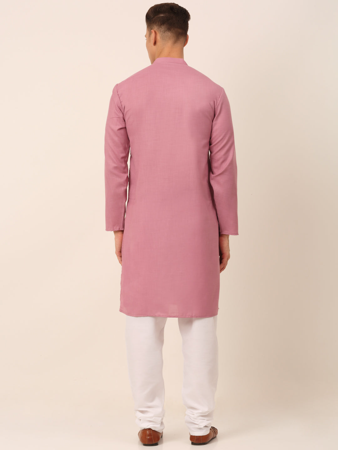 Men's Cotton Embroidered Kurta Pajama Sets ( JOKP 655Magenta )