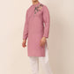 Men's Cotton Embroidered Kurta Pajama Sets ( JOKP 655Magenta )