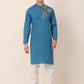 Men's Cotton Embroidered Kurta Pajama Sets ( JOKP 655Peacock )