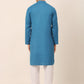Men's Cotton Embroidered Kurta Pajama Sets ( JOKP 655Peacock )