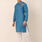Men's Cotton Embroidered Kurta Pajama Sets ( JOKP 655Peacock )