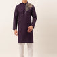 Men's Cotton Embroidered Kurta Pajama Sets ( JOKP 655 Purple )