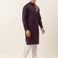 Men's Cotton Embroidered Kurta Pajama Sets ( JOKP 655 Purple )