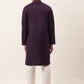 Men's Cotton Embroidered Kurta Pajama Sets ( JOKP 655 Purple )
