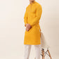 Men's Cotton Embroidered Kurta Pajama Sets ( JOKP 656 Mustard )