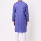 Men's Cotton Solid Kurta Pajama Sets ( JOKP 657Blue )