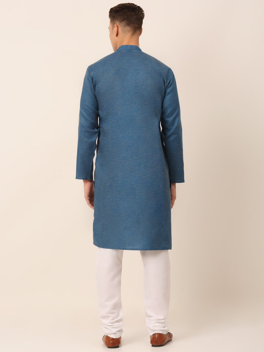 Men's Cotton Solid Kurta Pajama Sets ( JOKP 657Peacock )