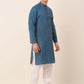 Men's Cotton Solid Kurta Pajama Sets ( JOKP 657Peacock )