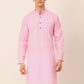 Men's Cotton Solid Kurta ( KO 657Pink )