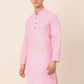 Men's Cotton Solid Kurta ( KO 657Pink )