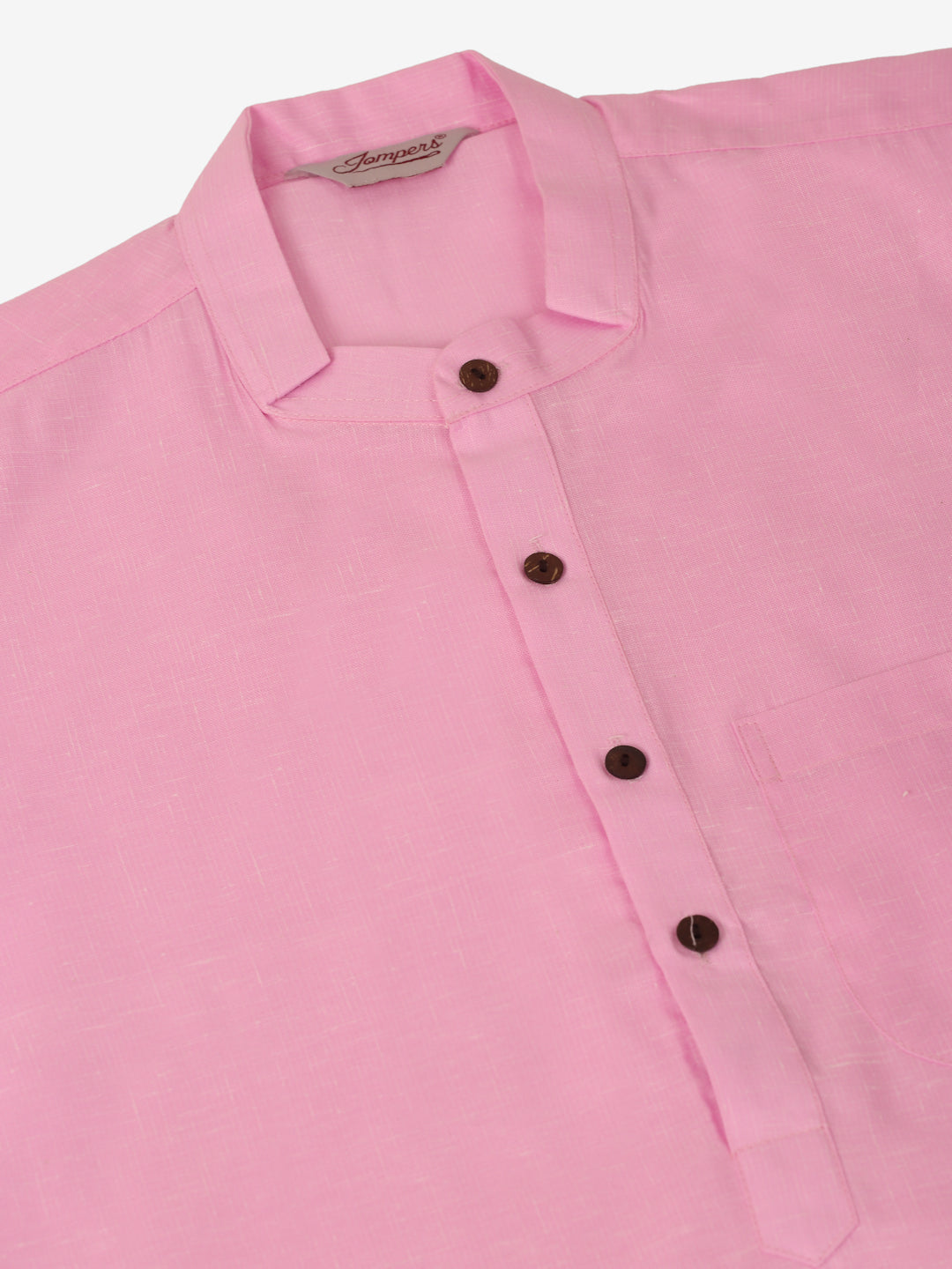 Men's Cotton Solid Kurta ( KO 657Pink )