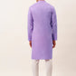 Men's Cotton Solid Kurta Pajama Set ( JOKP 657 Purple )