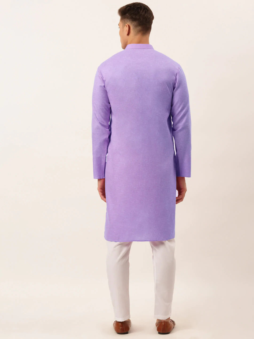 Men's Cotton Solid Kurta Pajama Set ( JOKP 657 Purple )