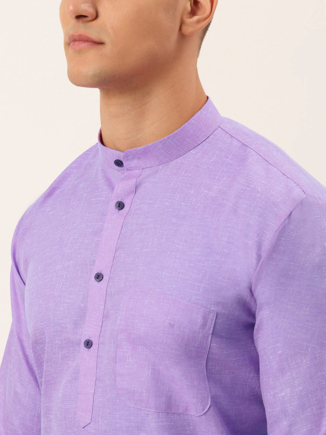 Men's Cotton Solid Kurta Pajama Set ( JOKP 657 Purple )