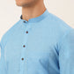 Men's Cotton Solid Kurta Pajama Set ( JOKP 657 Sky )