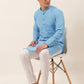 Men's Cotton Solid Kurta Pajama Set ( JOKP 657 Sky )