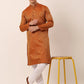 Men's Woven Design Jacquard Kurta Pyjama ( JOKP 658 Maroon )