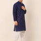 Navy Blue Mirror Work Kurta Pyjama ( JOKP 659 Navy )