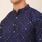 Navy Blue Mirror Work Kurta Pyjama ( JOKP 659 Navy )