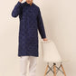 Navy Blue Mirror Work Kurta Pyjama ( JOKP 659 Navy )