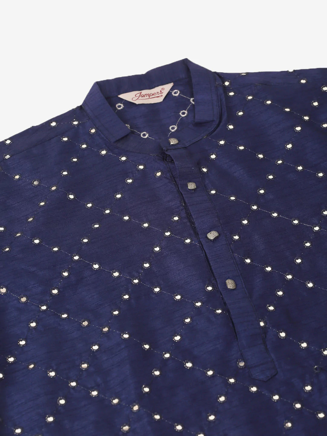 Navy Blue Mirror Work Kurta Pyjama ( JOKP 659 Navy )