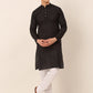 Men's Pure Cottom Embroidered Kurta Pyjama Set ( JOKP 660 Black )