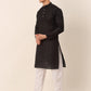 Men's Pure Cottom Embroidered Kurta Pyjama Set ( JOKP 660 Black )