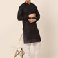 Men's Pure Cottom Embroidered Kurta Pyjama Set ( JOKP 660 Black )