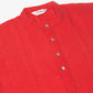 Men's Pure Cottom Embroidered Kurta Pyjama Set ( JOKP 660 Red )