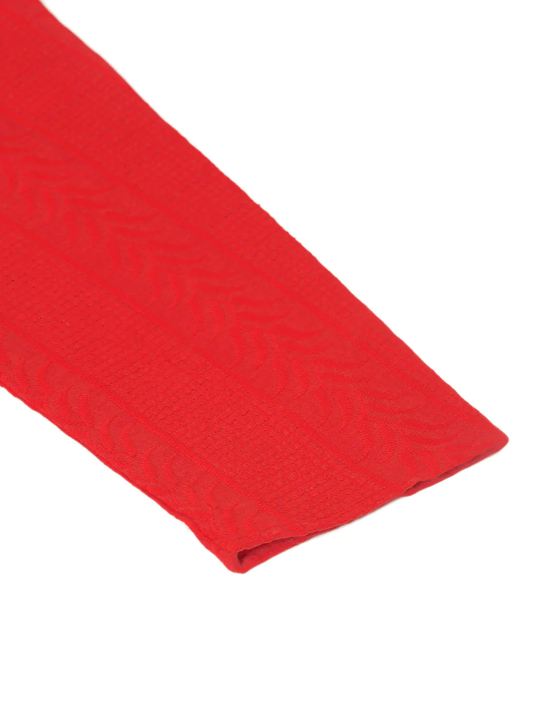 Men's Pure Cottom Embroidered Kurta Pyjama Set ( JOKP 660 Red )