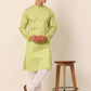 Men's Silk Blend Sequence Embroidered Kurta Pyjama Set ( JOKP 661 Green )