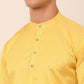 Men's Silk Blend Sequence Embroidered Kurta Pyjama Set ( JOKP 661 Yellow )