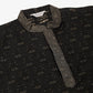 Men's Silk Blend Collar Embroidered Kurta Pyjama Set ( JOKP 662 Black )