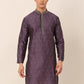 Men's Silk Blend Collar Embroidered Kurta only ( KO 662 Purple )